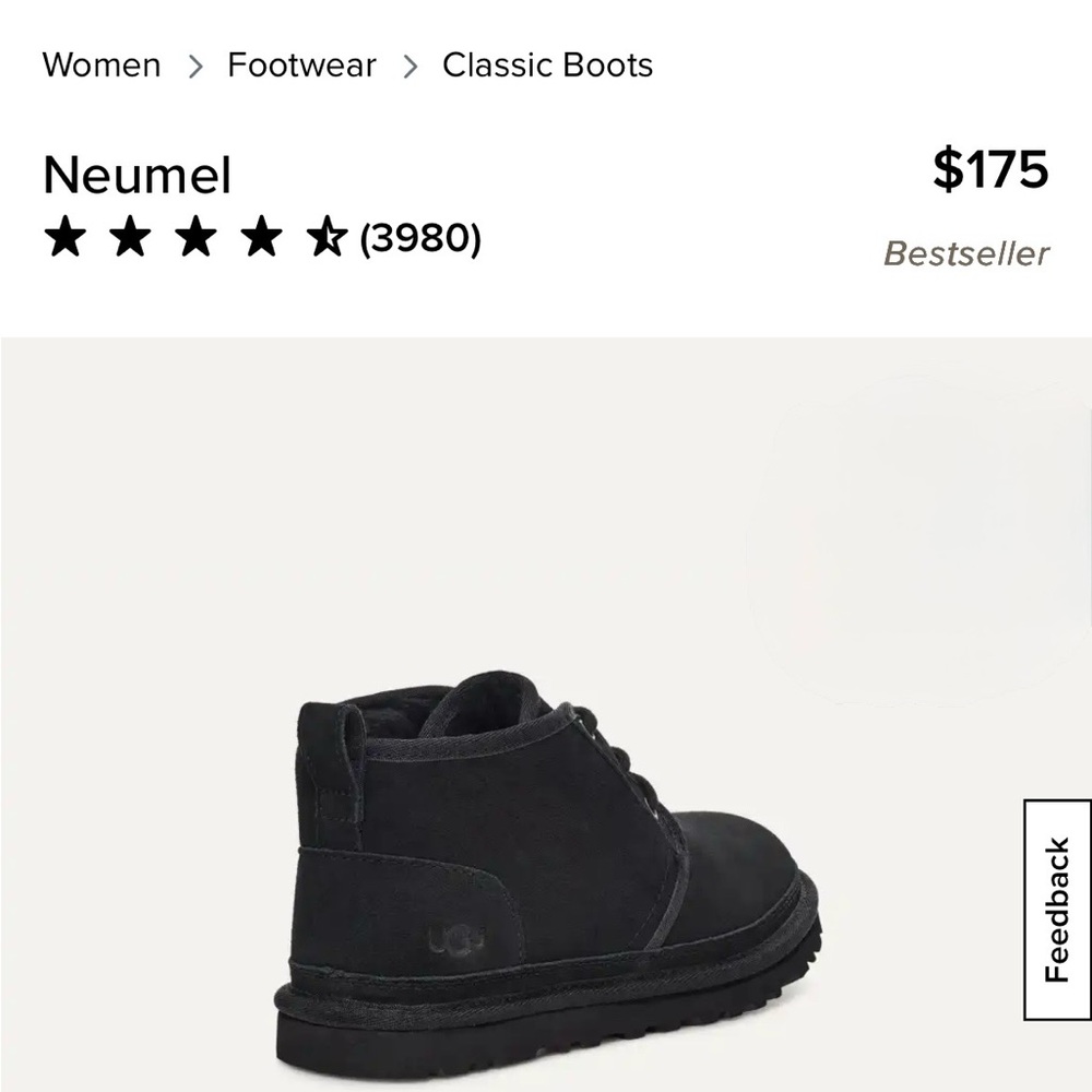 Like new UGG Neumel Black Ankle Boots